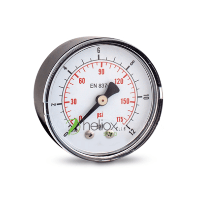 Manometro pressione acqua aria 1/4 Attacco posteriore 0 - 12 bar